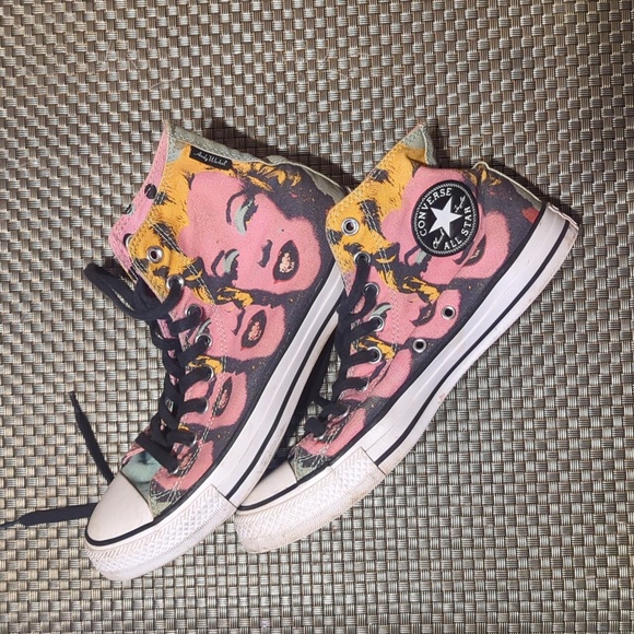 Andy Warhol/Marilyn Monroe high top chucks - Picture 2 of 7